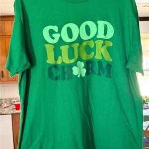 Celebrate It Good Luck Charm Green Men's 2XL Graphic T-Shirt Cotton Polyester